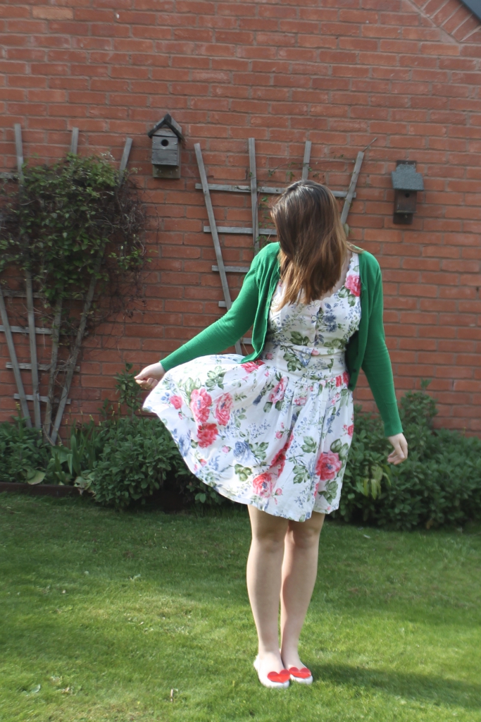 vintage dress with hell bunny cardigan