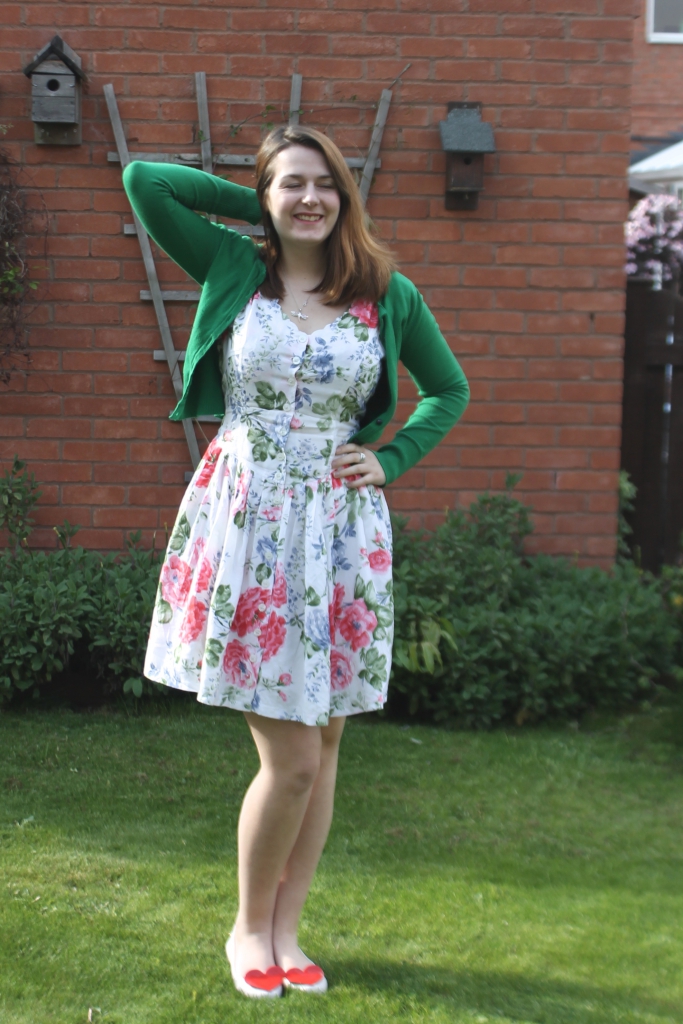 vintage dress with hell bunny cardigan