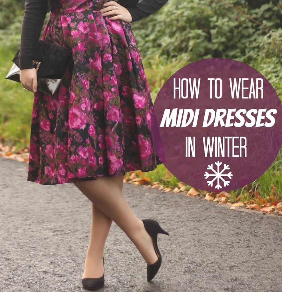 how to wear midi dresses in winter