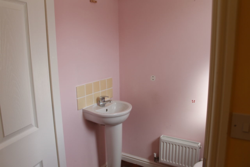 Pink downstairs bathroom
