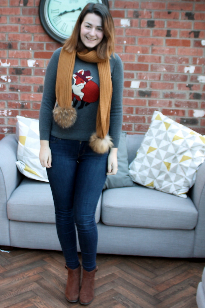 January Style Challenge - Fox jumper, scarf & jeans