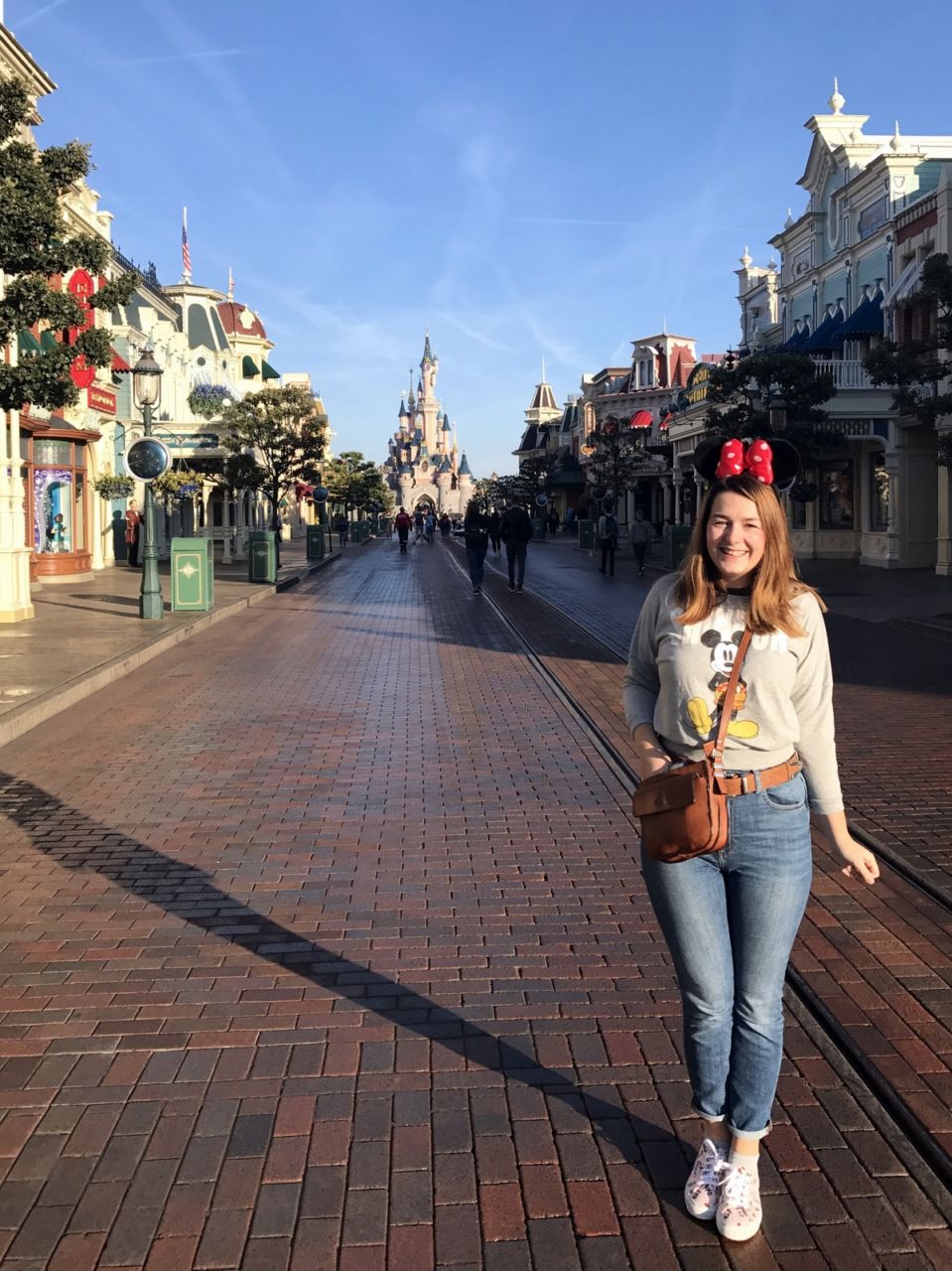Disneyland Paris outfit in September with Mickey jumper & jeans