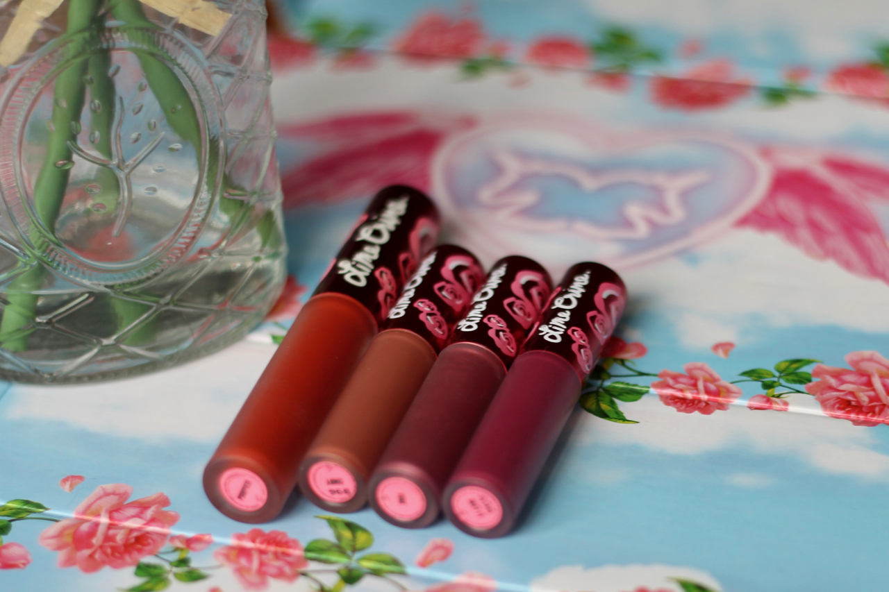 Lime Crime Velvetines lipstick review - Pumpkin, Cindy, Vibe, Beet-It
