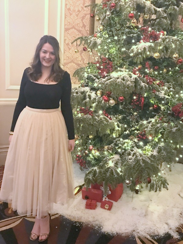 Bronco Christmas Party 2017 outfit - tutu skirt & bodysuit