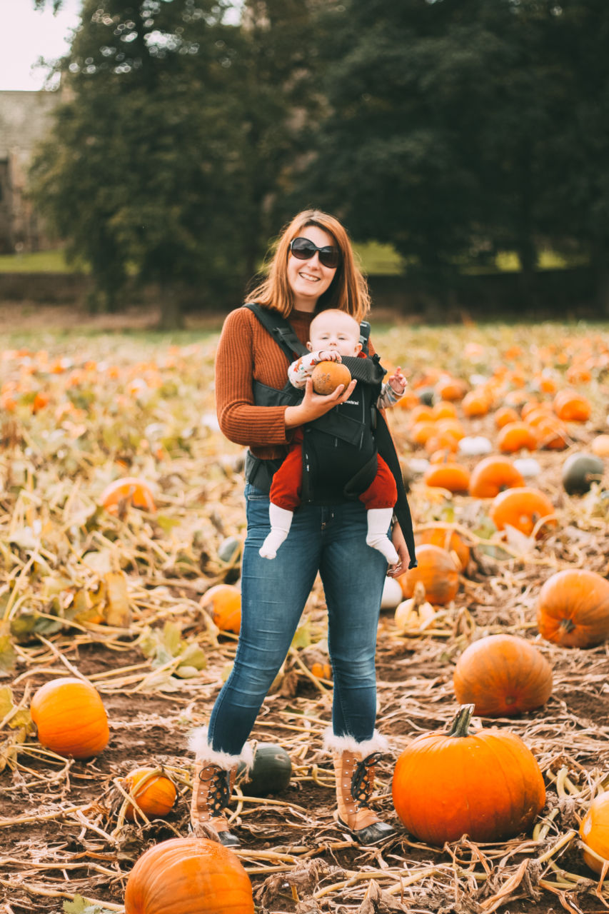 Baby at the Pumpkin Patch - Yorkshire Pumpkins