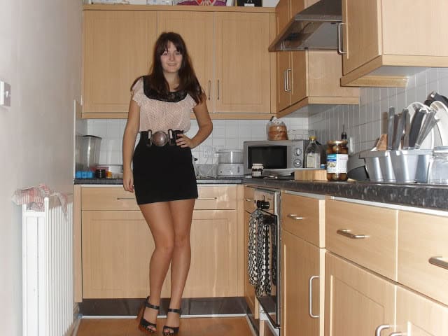 Sheer top with bandage skirt