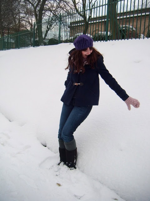 Duffle coat in the snow