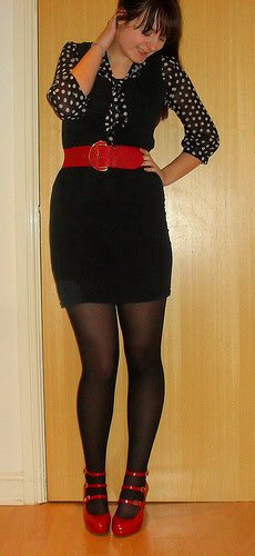 red accent dress style