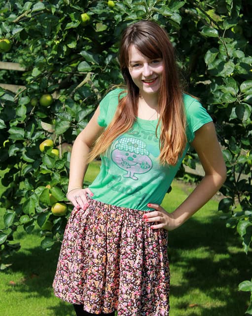 little miss t shirt with floral skirt