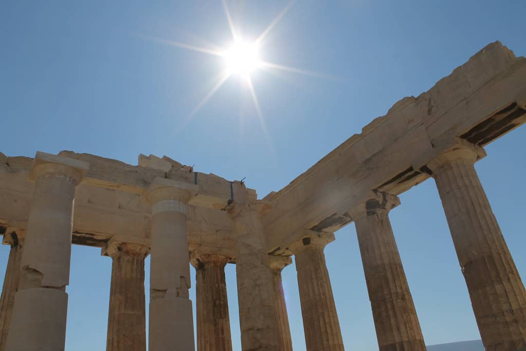 Inside the Parthenon at the Acropolis