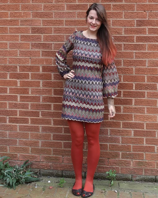 70s zig zag chevron dress