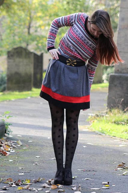 winter wool skirt outfit