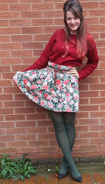 floral skirt in winter