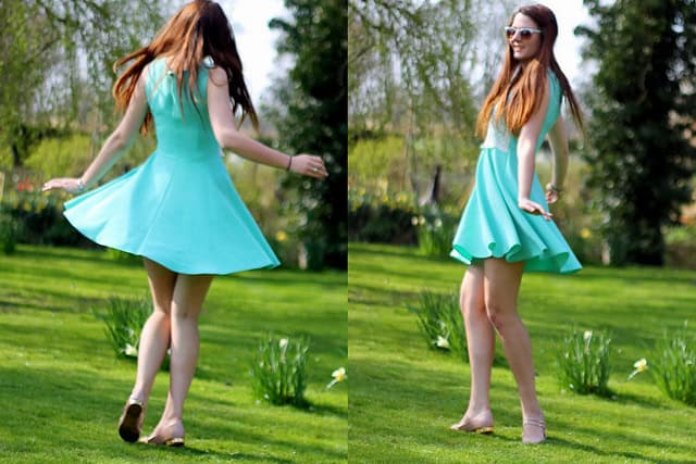 river island lace mint dress