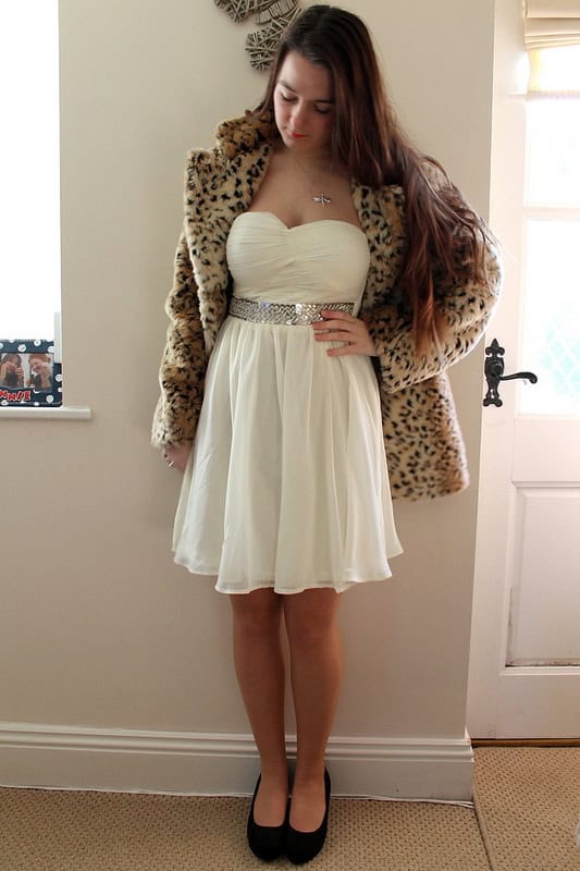 chiara fashion white strapless dress