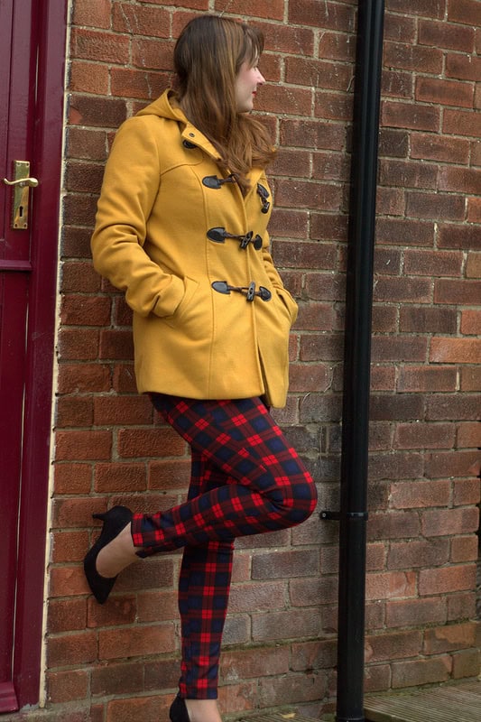 mustard tartan trousers