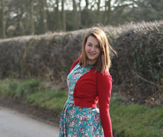 Blue Floral Dress handmade