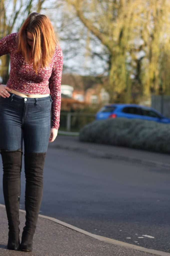 Thigh High Boots & Jeans - Rebel Angel