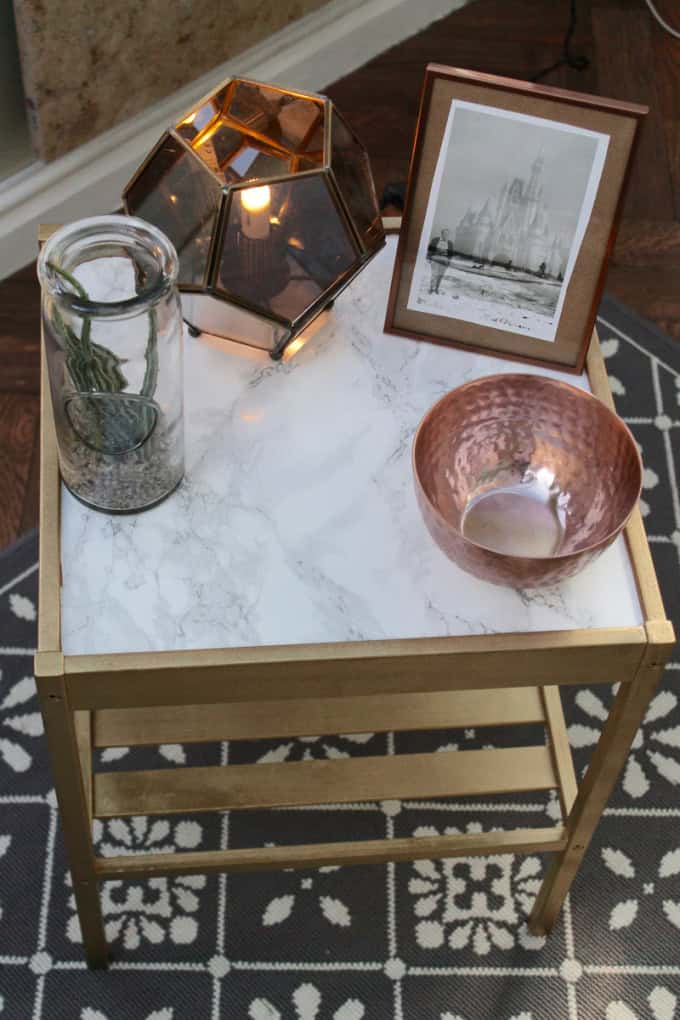 DIY IKEA Bedside Table Hack Gold & Marble Rebel Angel