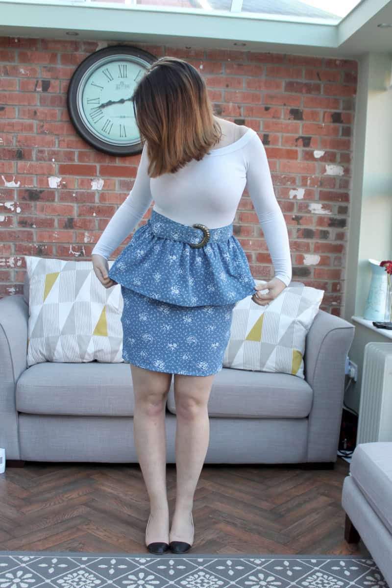 Ugly Vintage dress refashion into peplum skirt Rebel Angel