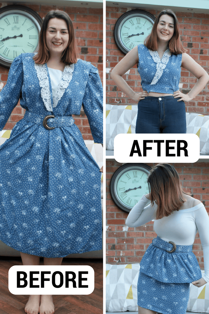 Transforming an ugly vintage dress BEFORE AFTER