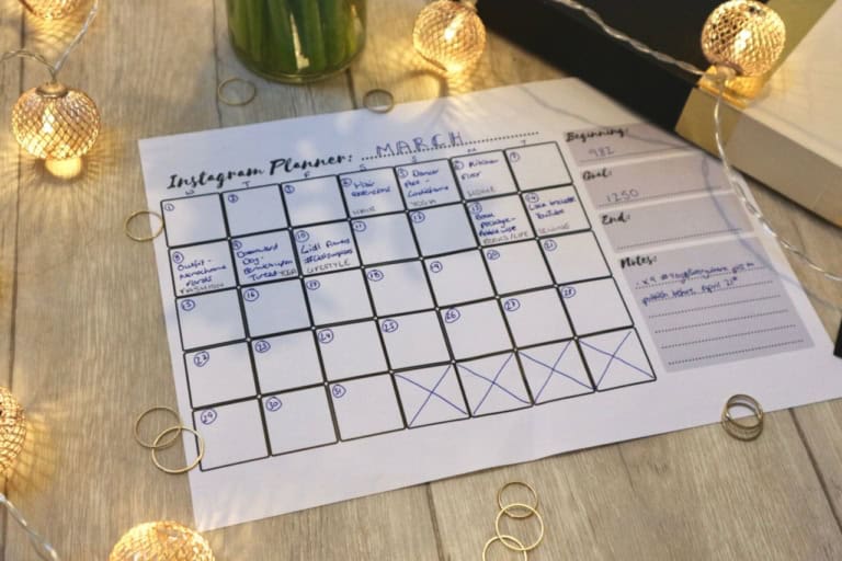 Free Instagram Planner - Downloadable Instagram Calendar