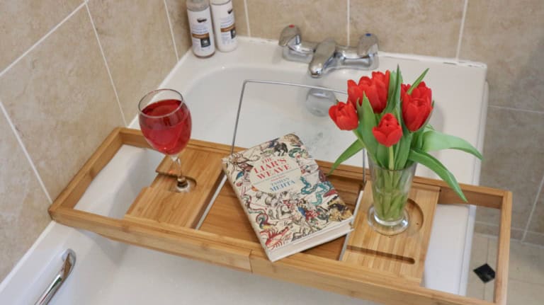 Family bathroom renovation - bath caddy