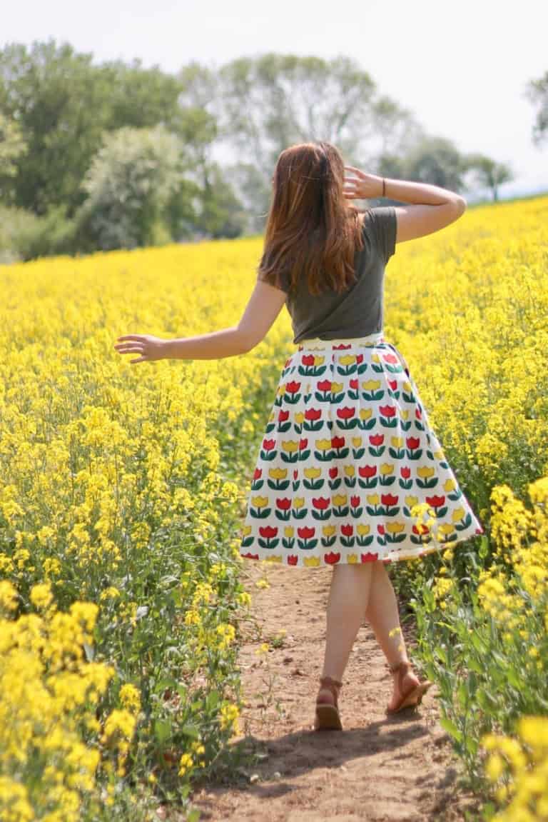 405Story tulip full midi skirt outfit