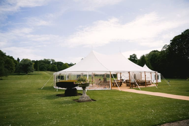 Shades Canvas Aurora Sailcloth marquee wedding at Newburgh Priory, North Yorkshire