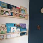 Baby shower books in the nursery