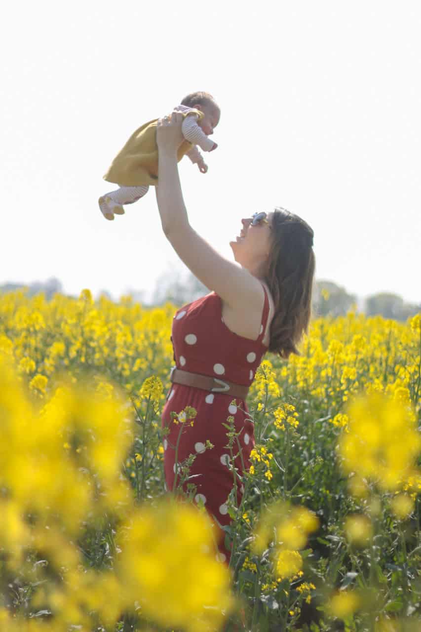 Breastfeeding outfit: polka dot Primark jumpsuit