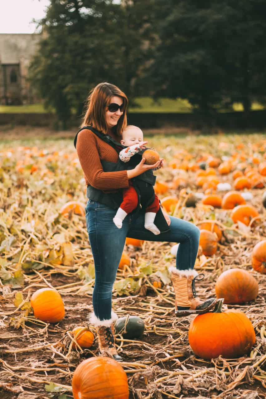 Baby at the Pumpkin Patch - Yorkshire Pumpkins