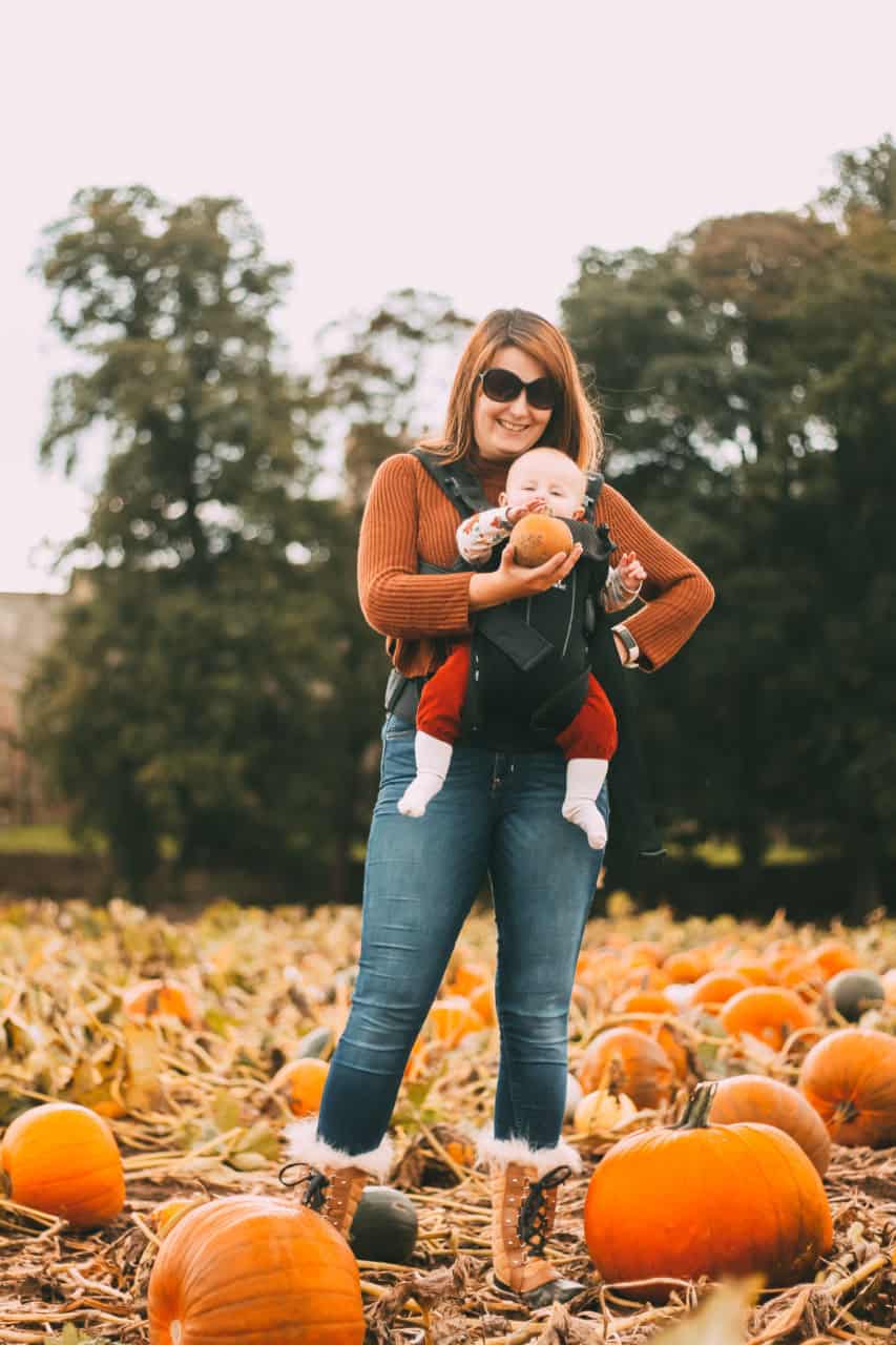 Baby at the Pumpkin Patch - Yorkshire Pumpkins